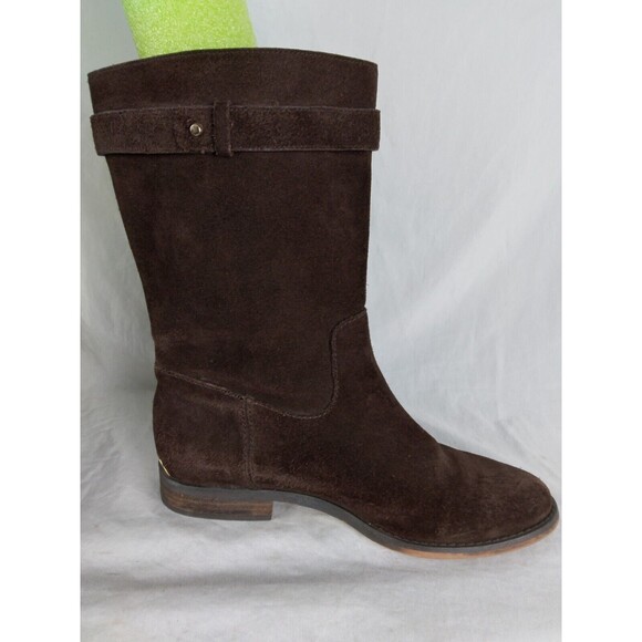 Michael Kors Rhea Brown Suede Mid Calf Boots Fringe Pull On Womens size 7.5 M - Picture 8 of 15